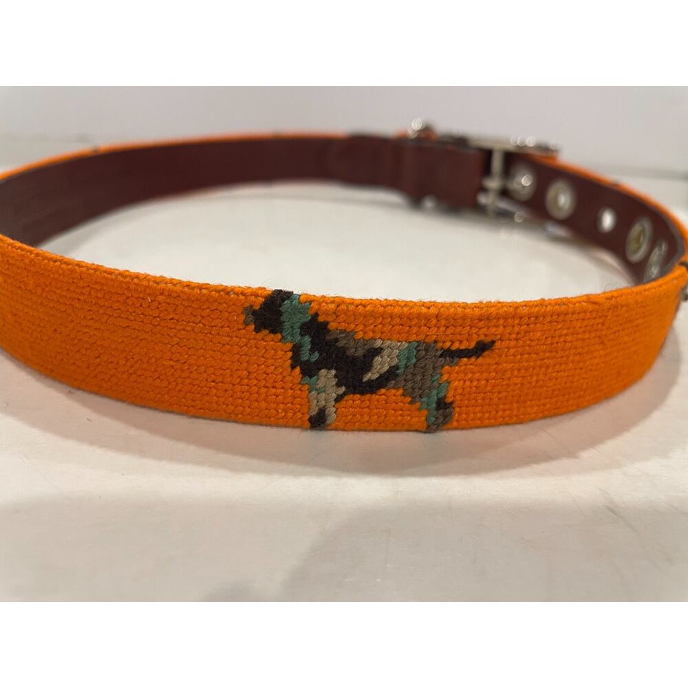 SMATHERS & BRANSON NWT Orange Camo Retriever Needlepoint Dog Collar Large/XLarge - Picture 4 of 8